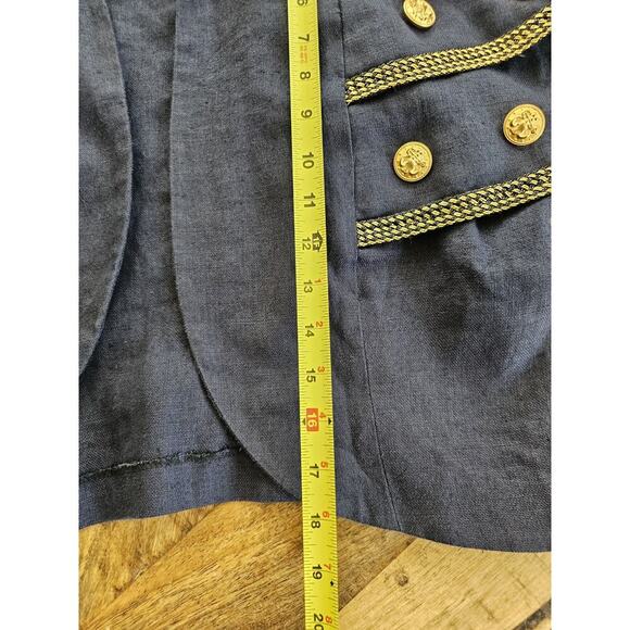 Vintage Charmade 100% Linen Open Blazer Jacket Women's Size 11/12 Coastal - Picture 5 of 10